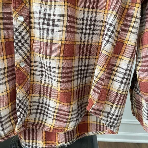 Wrangler Western Style Snap Front Plaid Flannel XL - Picture 5 of 7